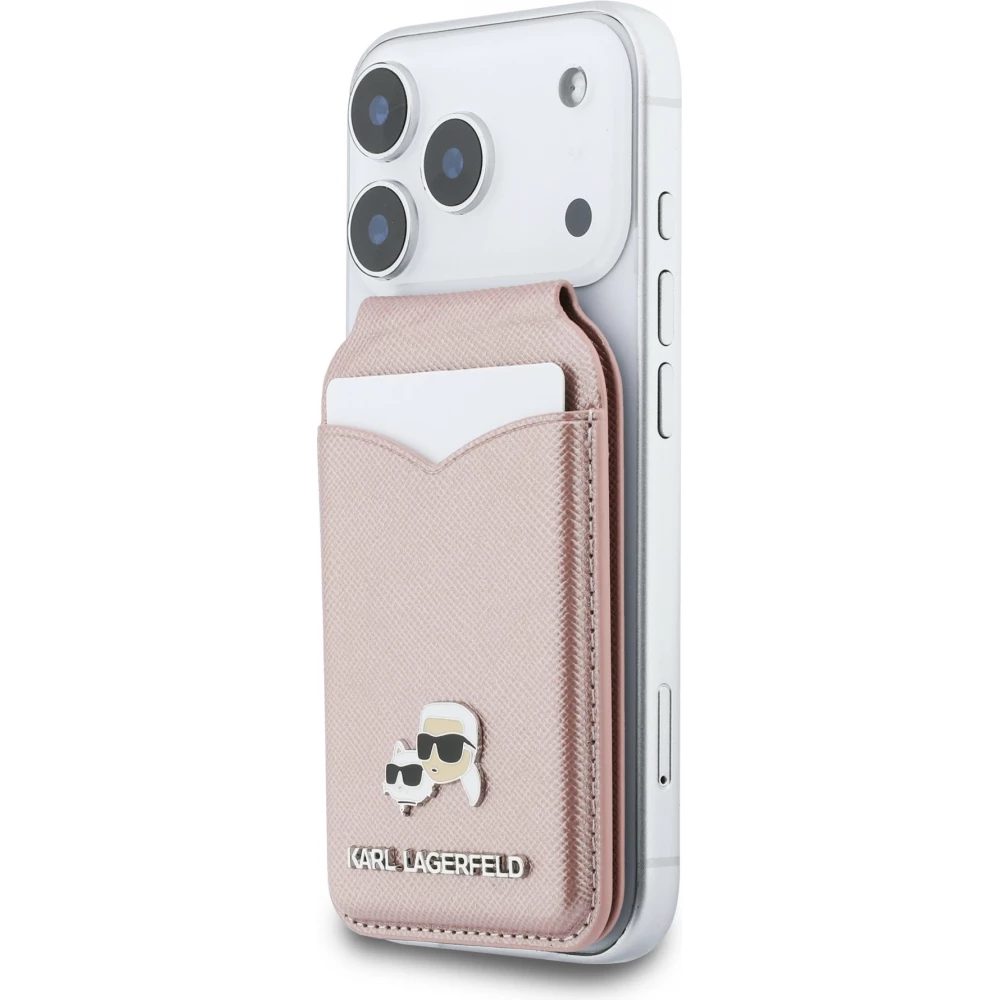 Porte-cartes  Karl Lagerfeld support avec miroir MagSafe &eacute;l&eacute;gant et pratique - Rose