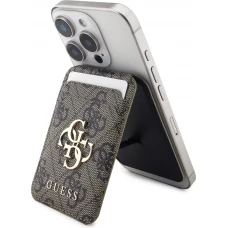 MagSafe-kompatible Magnetkartenhalter mit integriertem Guess Metall-Logo - Braun