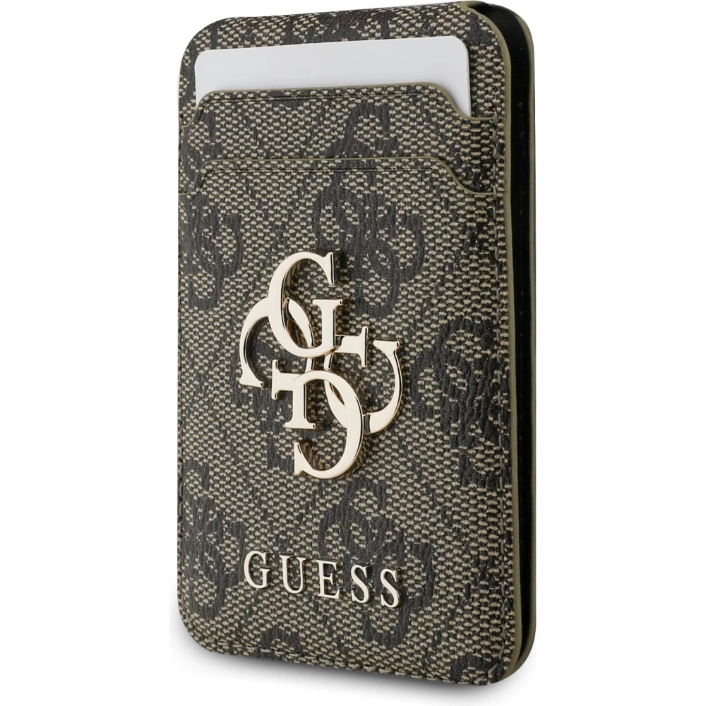 MagSafe-kompatible Magnetkartenhalter mit integriertem Guess Metall-Logo - Braun