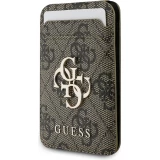 MagSafe-kompatible Magnetkartenhalter mit integriertem Guess Metall-Logo - Braun