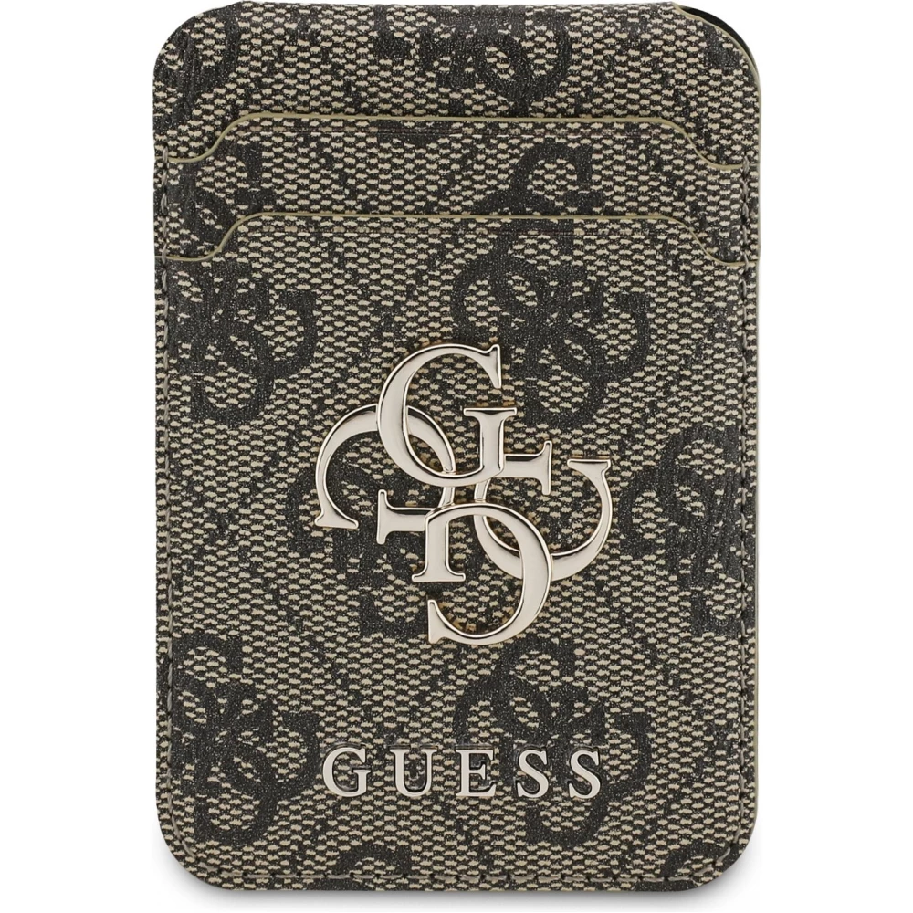 MagSafe-kompatible Magnetkartenhalter mit integriertem Guess Metall-Logo - Braun