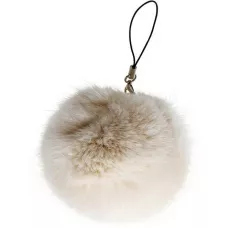 Universeller Schlüsselanhänger / Schlüsselring - Fluffy Plüschball - Beige