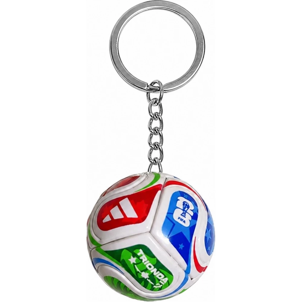 Porte-cl&eacute;s ballon Coupe du Monde de football accessoire pour supporters et fans - Blanc