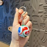 Porte-cl&eacute;s ballon Coupe du Monde de football accessoire pour supporters et fans - Blanc