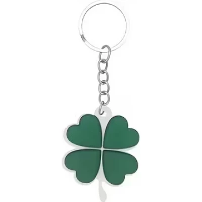 Porte-clés trèfle à quatre feuilles porte-bonheur charm Saint-Patrick - Vert