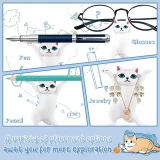 Katzen Stiftehalter origineller Schreibtisch Organizer niedliches Geschenk für Büro Schule & Schreibwaren - Weiss
