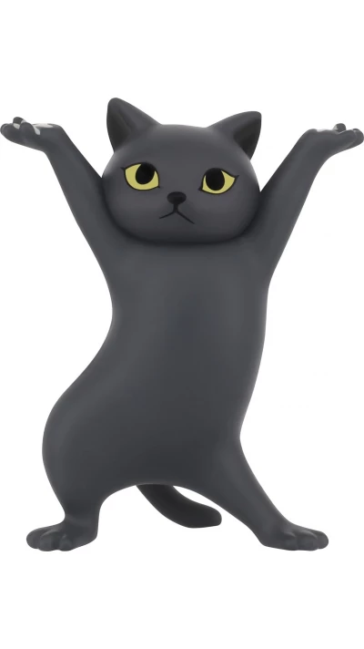 Porte-stylos en forme de chat organisateur de bureau original cadeau mignon pour fournitures scolaires et bureau - Noir