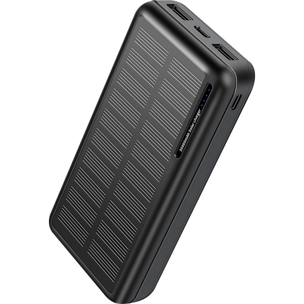 Power Bank Outdoor solaire 30000mAh double USB LED haute capacité - Noir