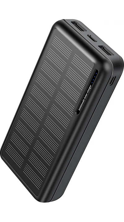 Power Bank Outdoor solaire 30000mAh double USB LED haute capacité - Noir