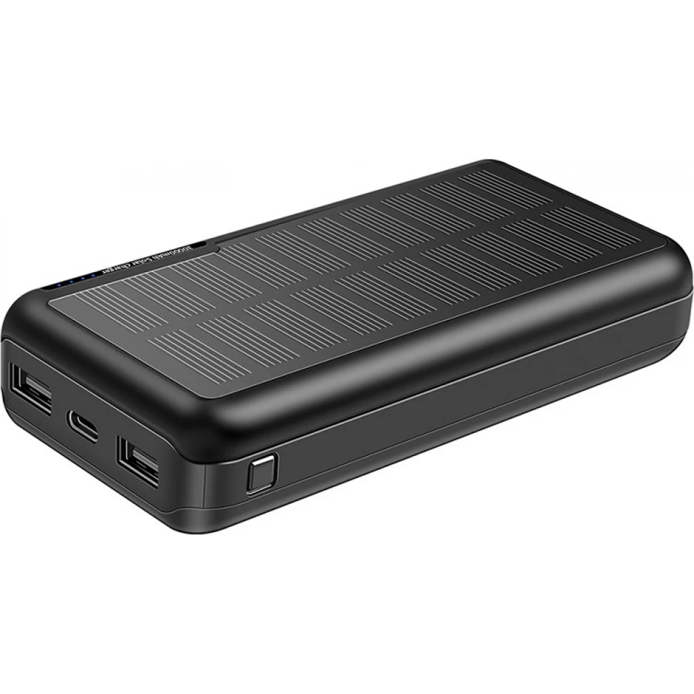 Power Bank Outdoor solaire 30000mAh double USB LED haute capacité - Noir