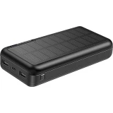 Power Bank Outdoor solaire 30000mAh double USB LED haute capacité - Noir