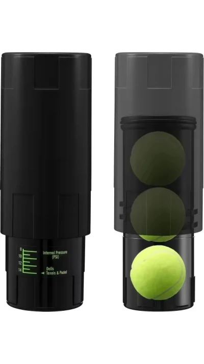 Pressuriseur de balles de padel étanche anti fuite pour conserver la pression des balles - Noir