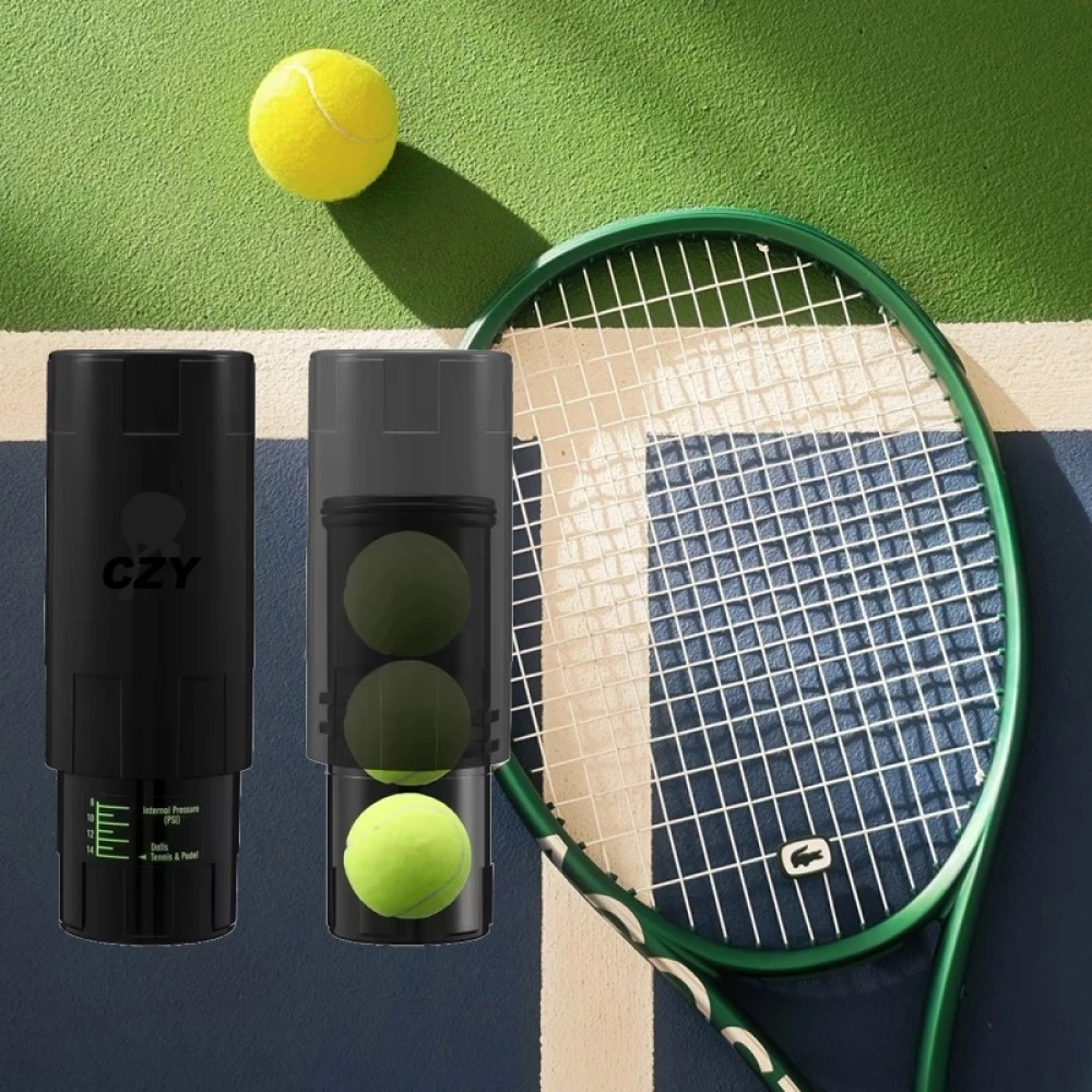 Pressuriseur de balles de padel étanche anti fuite pour conserver la pression des balles - Noir