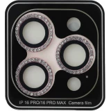 Protecteurs de caméra Guess avec strass - résistants, antireflets, anti-rayures et anti-traces de doigts - Rose