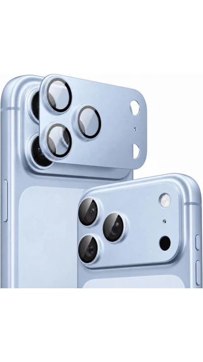 Ultraresistente vollständige Glas-Schutzabdeckung für Kamera mit Stoßschutz - Hellblau - iPhone 18 Pro Max