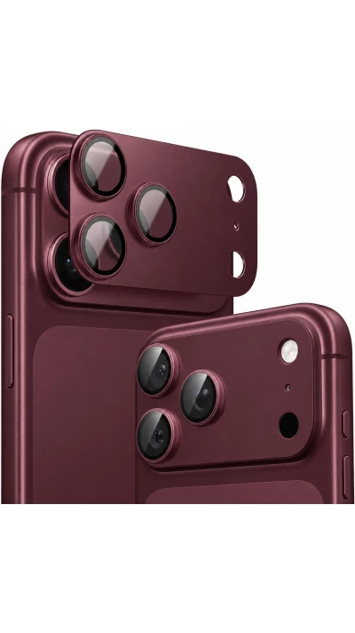 Ultraresistente vollständige Glas-Schutzabdeckung für Kamera mit Stoßschutz - Bordeaux - iPhone 18 Pro Max