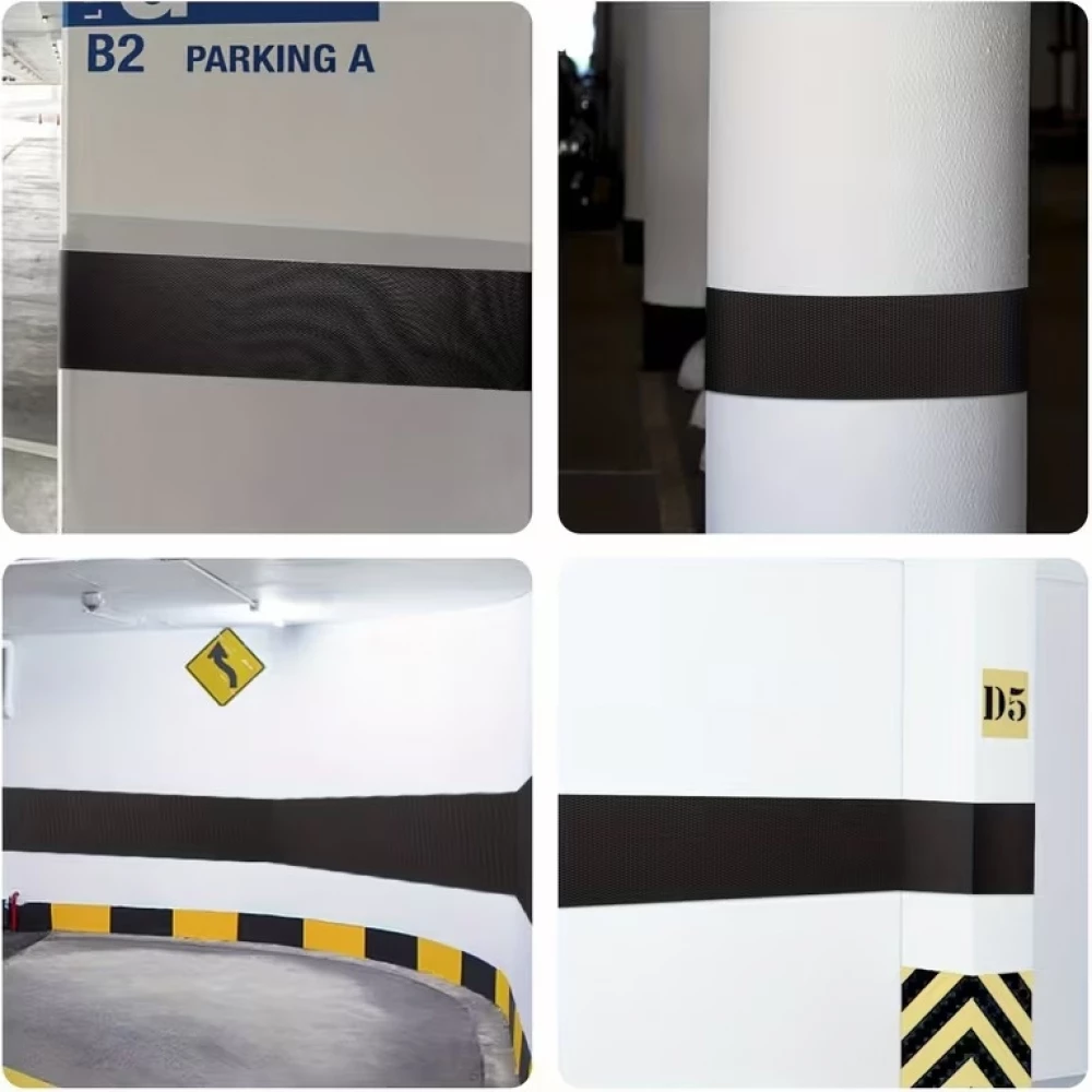 Protection mur garage en mousse adh&eacute;sive 200 x 20 x 0,6 cm &ndash; Protecteur anti-choc pour porti&egrave;res de voiture - Noir