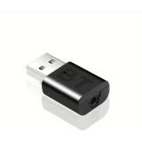 Bluetooth 5.0 USB-A Sender-Empf&auml;nger Drahtlos mit 3,5mm Klinkenstecker f&uuml;r PC und Auto - Schwarz