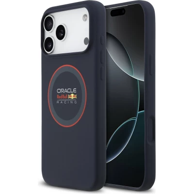 Coque iPhone 18 Pro Max / 17 Pro Max - Red Bull Racing MagSafe en silicone avec anneau rouge - Bleu