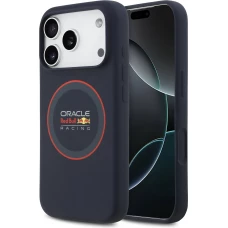Coque iPhone 17 Pro - Red Bull Racing MagSafe en silicone avec anneau rouge - Bleu