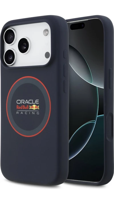 iPhone 17 Pro Case H&uuml;lle - Red Bull Racing MagSafe Silikonh&uuml;lle mit rotem Ring - Blau