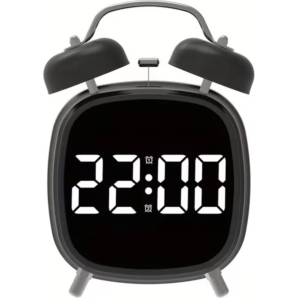 Réveil numérique LED GH8032 sonore multifonction affichage électronique horloge de table - Noir