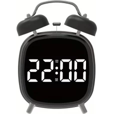 Réveil numérique LED GH8032 sonore multifonction affichage électronique horloge de table - Noir