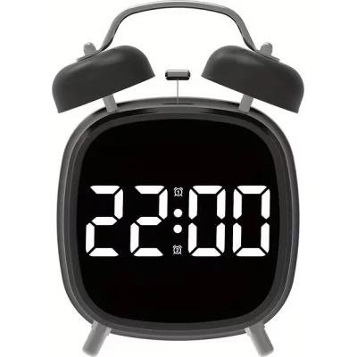 Réveil numérique LED GH8032 sonore multifonction affichage électronique horloge de table - Noir
