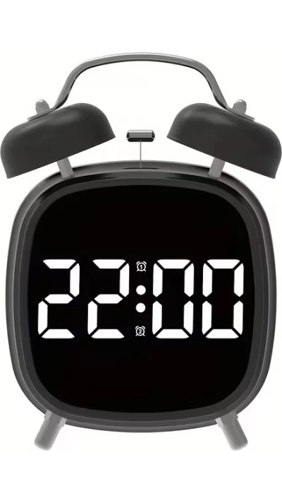 Réveil numérique LED GH8032 sonore multifonction affichage électronique horloge de table - Noir
