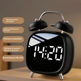 Réveil numérique LED GH8032 sonore multifonction affichage électronique horloge de table - Noir