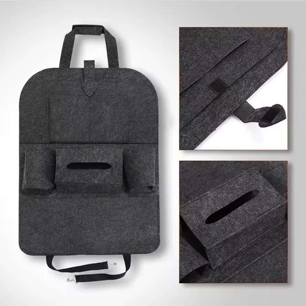 Universelle Auto R&uuml;cksitz Aufbewahrung Kofferraum Organizer aus Filz elastisch 6 Taschen h&auml;ngende Auto Zubeh&ouml;r Tasche - Grau