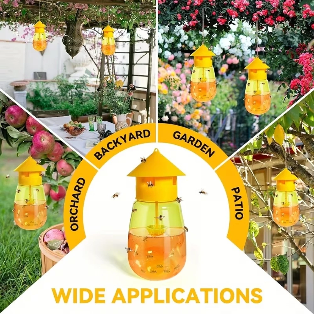 2er Set Wespenfallen grosse Kapazit&auml;t wiederverwendbar ideal f&uuml;r Garten Terrasse Camping - Orange