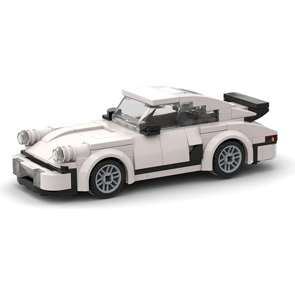 DIY Rennwagen Baukasten Klemmbausteine Set mit kleinen Bausteinen kreatives Puzzle Auto Modellbausatz (196 Teile) - Weiss