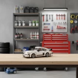 DIY Rennwagen Baukasten Klemmbausteine Set mit kleinen Bausteinen kreatives Puzzle Auto Modellbausatz (196 Teile) - Weiss