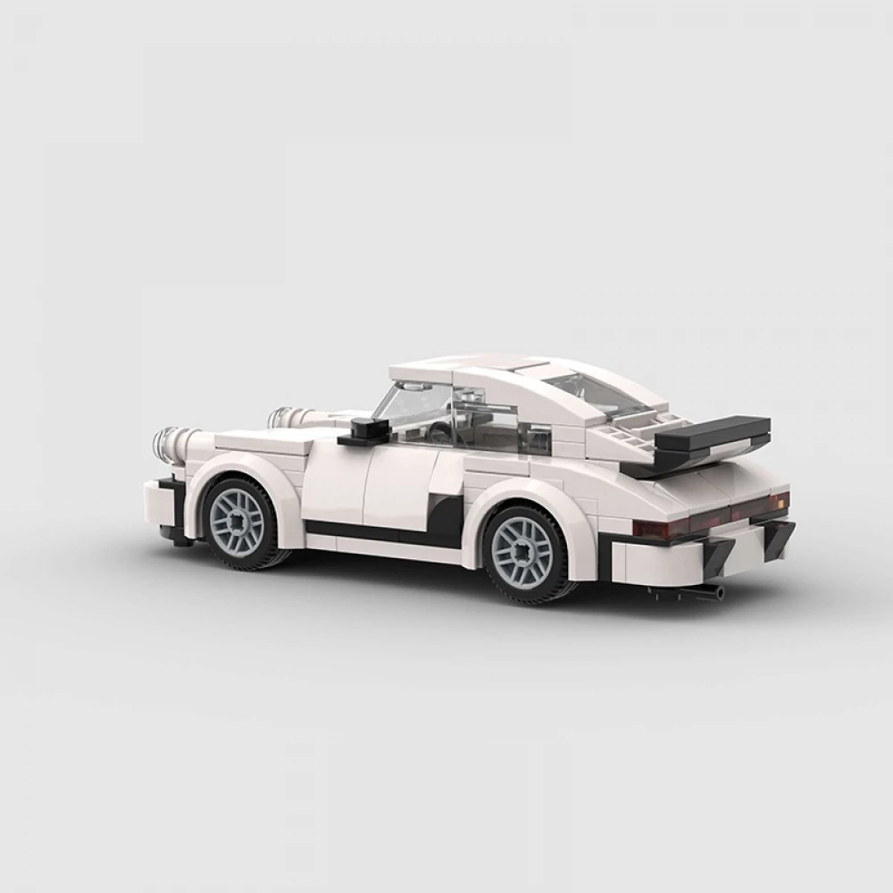DIY Rennwagen Baukasten Klemmbausteine Set mit kleinen Bausteinen kreatives Puzzle Auto Modellbausatz (196 Teile) - Weiss