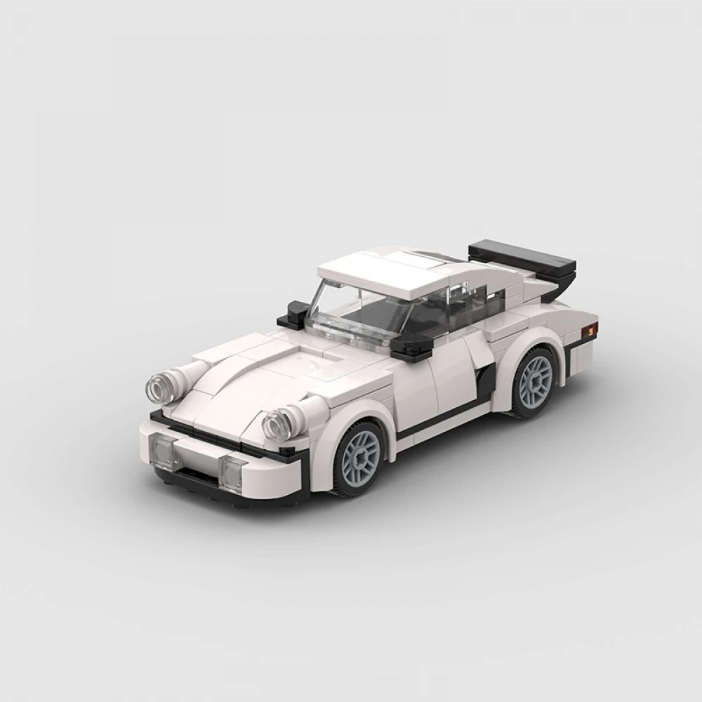 DIY Rennwagen Baukasten Klemmbausteine Set mit kleinen Bausteinen kreatives Puzzle Auto Modellbausatz (196 Teile) - Weiss