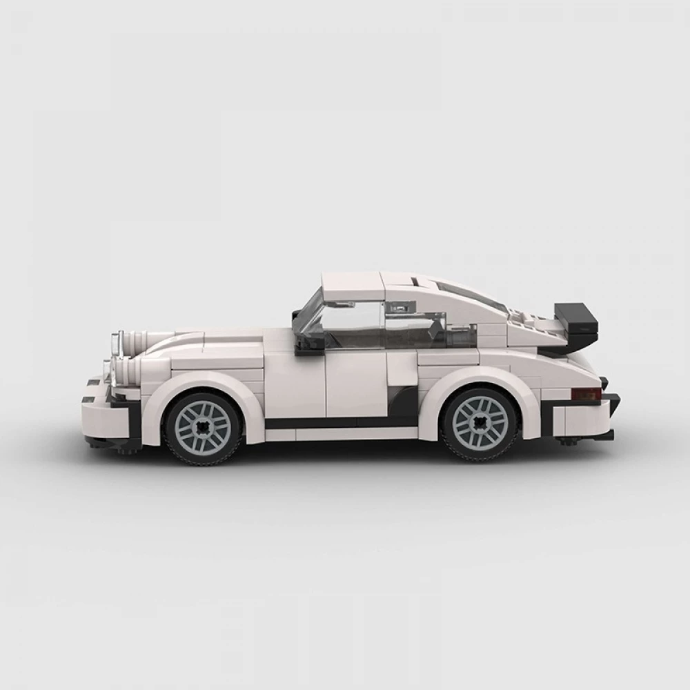 DIY Rennwagen Baukasten Klemmbausteine Set mit kleinen Bausteinen kreatives Puzzle Auto Modellbausatz (196 Teile) - Weiss