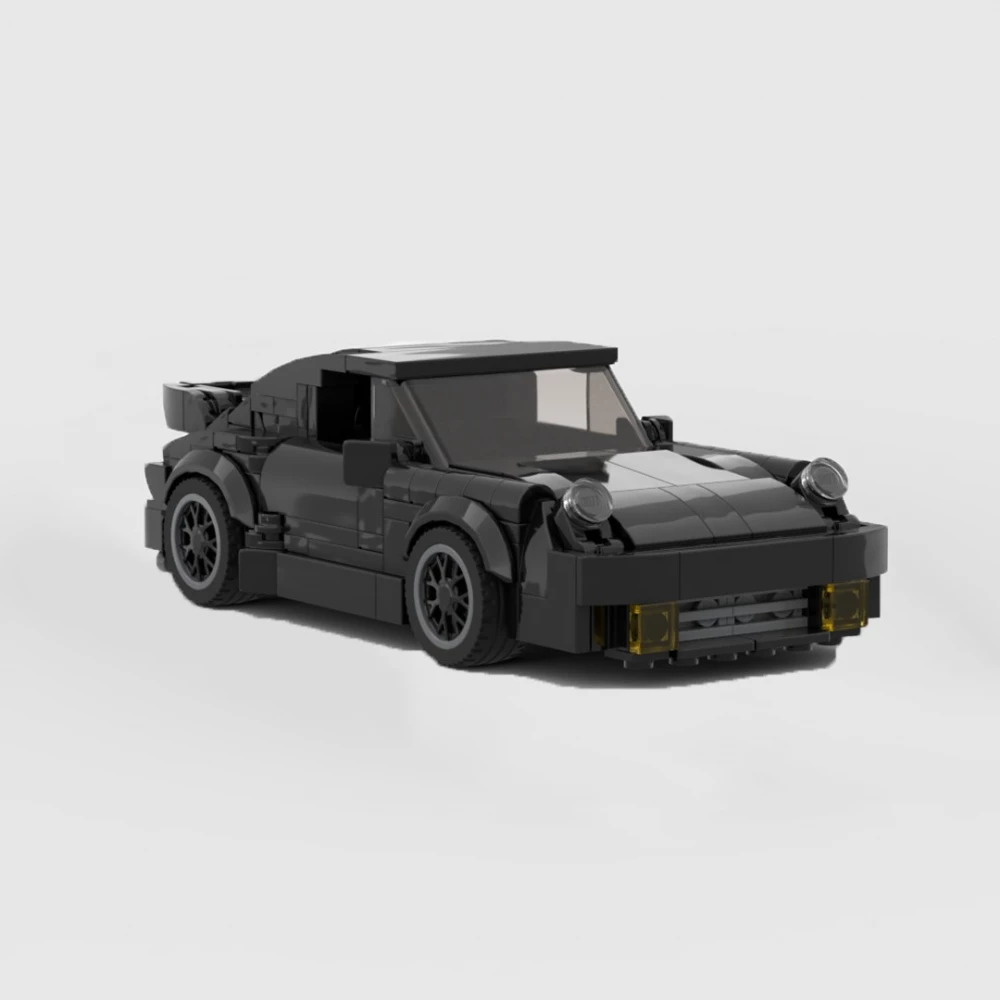 Set de construction voiture Porche 911 Turbo DIY blocs de construction miniatures puzzle créatif modèle de voiture en petites briques (359 pièces) - Noir