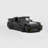 Set de construction voiture Porche 911 Turbo DIY blocs de construction miniatures puzzle créatif modèle de voiture en petites briques (359 pièces) - Noir