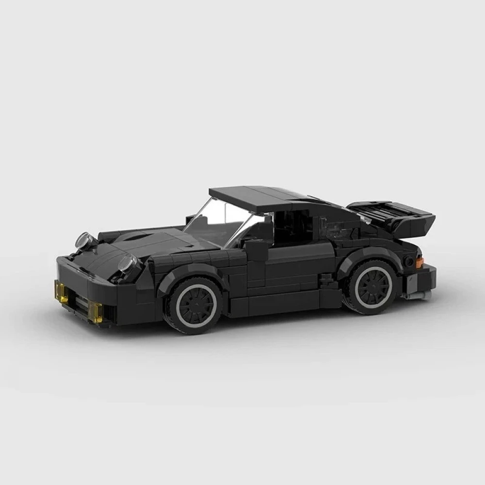 Set de construction voiture Porche 911 Turbo DIY blocs de construction miniatures puzzle créatif modèle de voiture en petites briques (359 pièces) - Noir