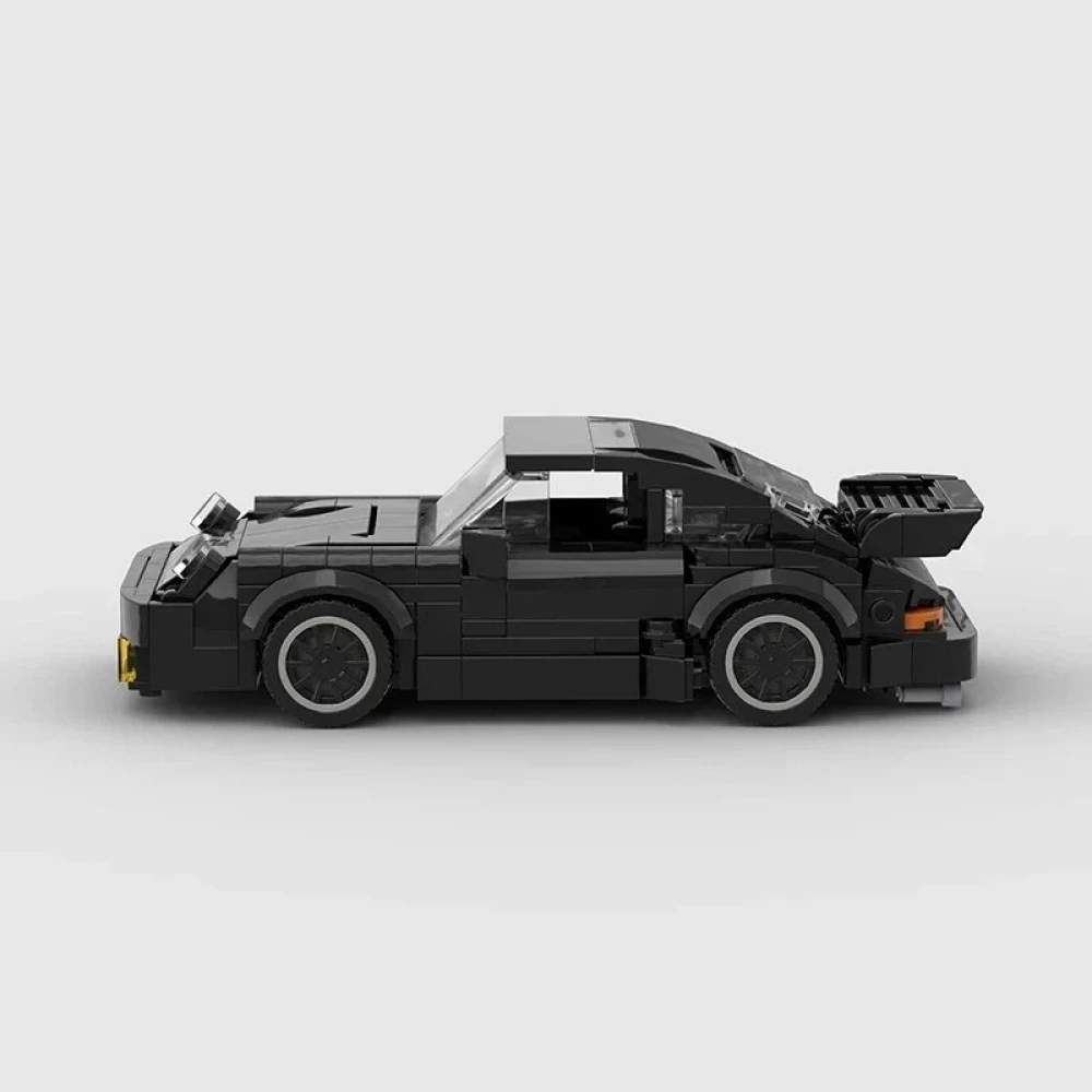 Set de construction voiture Porche 911 Turbo DIY blocs de construction miniatures puzzle créatif modèle de voiture en petites briques (359 pièces) - Noir