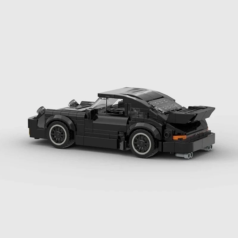 Set de construction voiture Porche 911 Turbo DIY blocs de construction miniatures puzzle créatif modèle de voiture en petites briques (359 pièces) - Noir