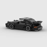 Set de construction voiture Porche 911 Turbo DIY blocs de construction miniatures puzzle créatif modèle de voiture en petites briques (359 pièces) - Noir