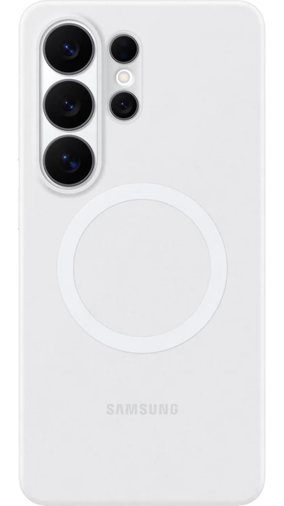 Coque Samsung Galaxy S26 Ultra - Silicone Magnet Case protection l&eacute;g&egrave;re et durable - Blanc