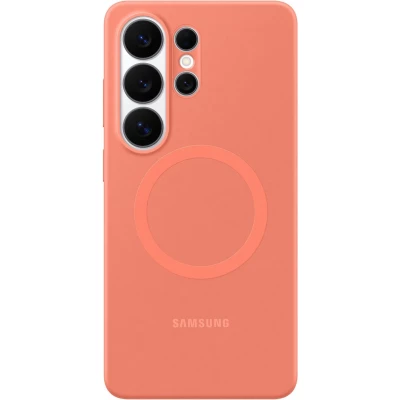 Coque Samsung Galaxy S26 Ultra - Silicone Magnet Case protection l&eacute;g&egrave;re et durable - Coral Red
