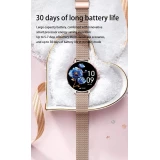 Smart Watch NX21 montre connectée avec écran tactile LED et programmes de sport / fitness / sommeil - Bracelet milanais - Argent