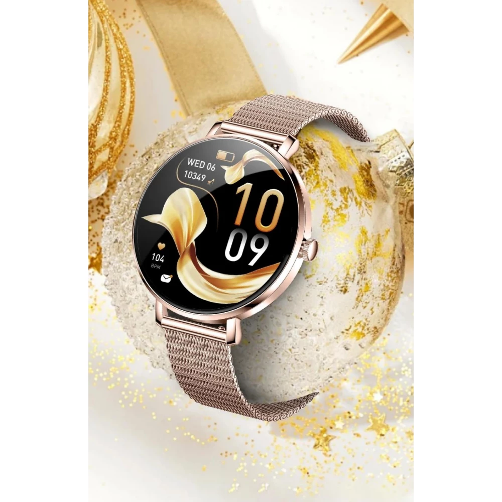 Smart Watch NX21 montre connectée avec écran tactile LED et programmes de sport / fitness / sommeil - Bracelet milanais - Argent