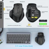 E-YOOSO X-31 Ergonomische Kabellose Gaming-Maus 5 DPI mit USB-A Adapter - Schwarz