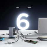 Station de charge GaN 65W Joyroom JR-TCM02 multi-ports 4x USB-C / 2x USB-A - Gris