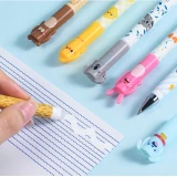 Blaue gel-wegwischbare Stifte mit niedlichen Tieren und Nachf&uuml;llungen f&uuml;r Schule/B&uuml;ro (6er Set)